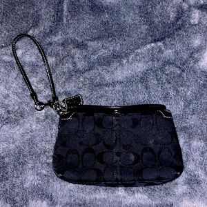 Black mini coach wristlet